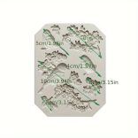 Szilikon madár és virágzó ág fondant forma