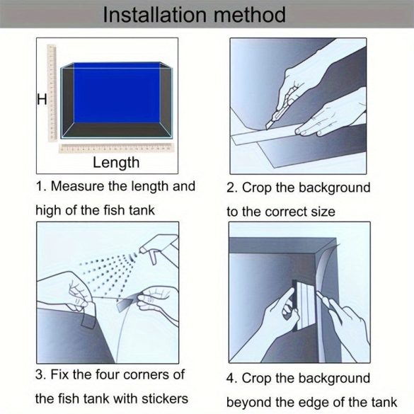 Akvárium Háttérpapír, Kétoldalas Akvárium Dekoratív Háttér 30 x 50 cm