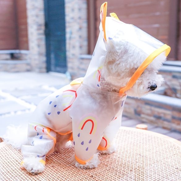 Vízálló kisállat esőkabát szivárványmintával