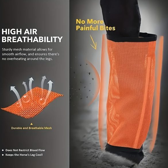 4db Horses Fly Boots szett, Légáteresztő műanyag ló lábszárvédő
