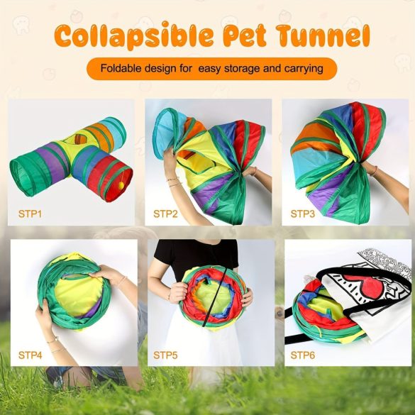 3-utas összecsukható alagút háziállatoknak