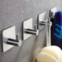   4 darab Öntapadós Erős Falikampó: Vízálló Rozsdamentes Acél