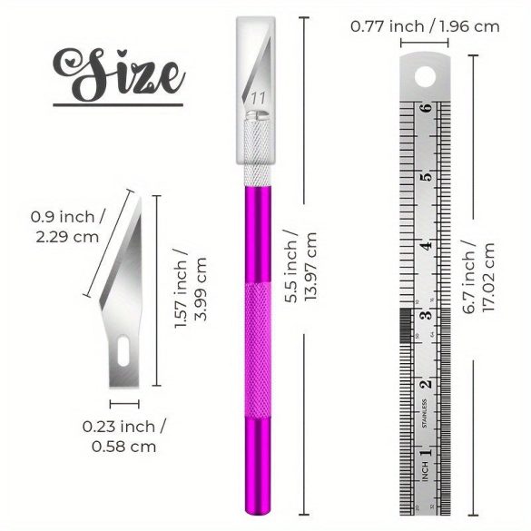 11 db-os rozsdamentes acél precíziós pengekészlet