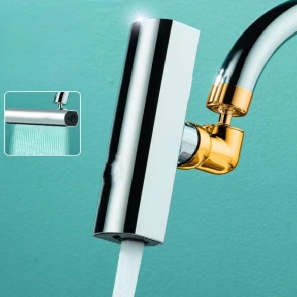 4-sebességes állítható konyhai csaptelep 360°-ban forgatható porlasztóval és kiterjesztett fröccsenésgátló kifolyóval