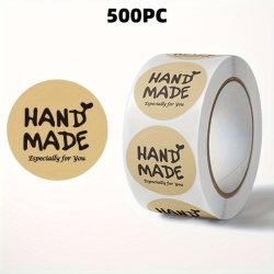   500db/tekercs Kerek Pecsétmatricák KÉZI GYÁRTÁS Címkék