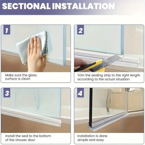 2db Vízálló zuhanyajtó alsó tömítőcsík