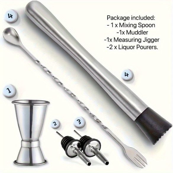 Professzionális rozsdamentes acél koktél shaker készlet