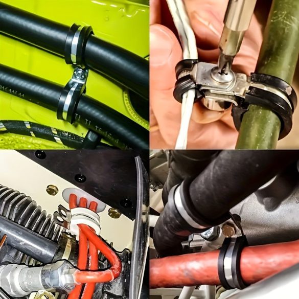 44 darabos rozsdamentes acél kábelcsipesz készlet gumimarkolattal