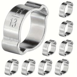   48 db-os Cinkbevonatú Rozsdamentes Acél Dupla Fülű Tömlőbilincs Készlet