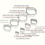 48 db-os Cinkbevonatú Rozsdamentes Acél Dupla Fülű Tömlőbilincs Készlet