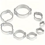 48 db-os Cinkbevonatú Rozsdamentes Acél Dupla Fülű Tömlőbilincs Készlet