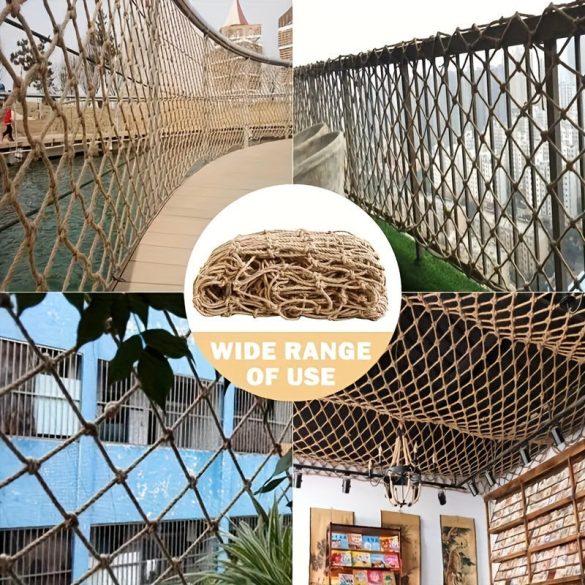 Sárgásbarna rattan és fonott fonálháló