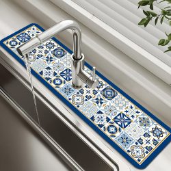   Asztali edény szárító alátét, csempe mintás poliészter nedvszívó alátét