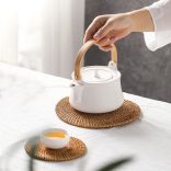 Természetes rattan placemat szett, kézzel szőtt, csúszásmentes, hőálló, étkezéshez és teaceremóniához