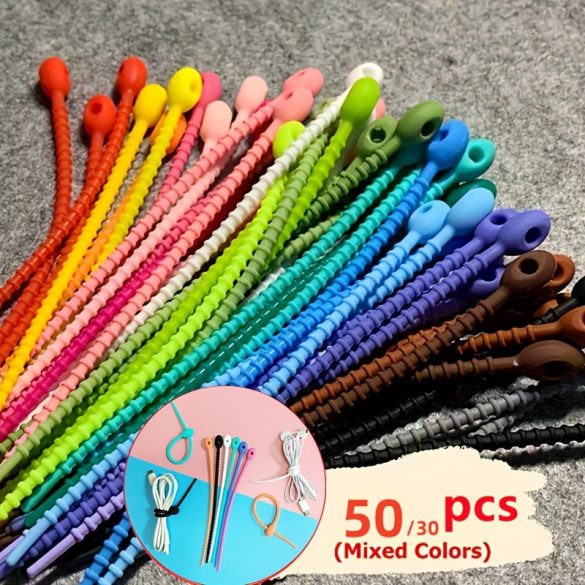 30db, szilikon újrahasználható, kábelrendező, kábelkötegelő