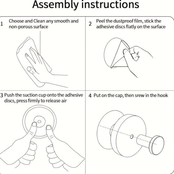 Könnyen felszerelhető szívókorongos akasztók zuhanyhoz