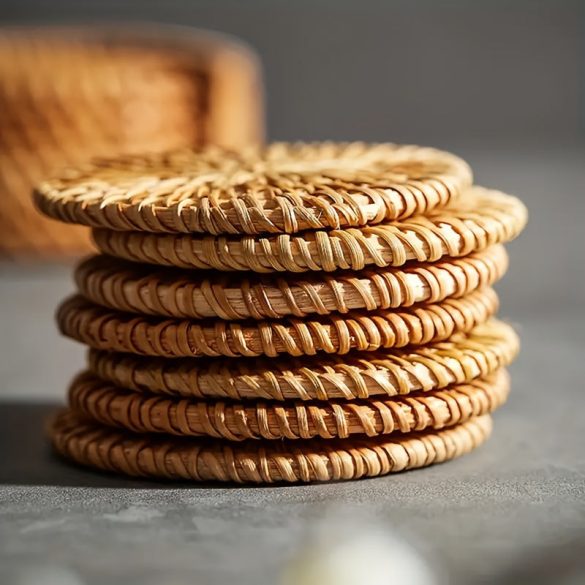 6db Kézzel Készített Rattan Poháralátét