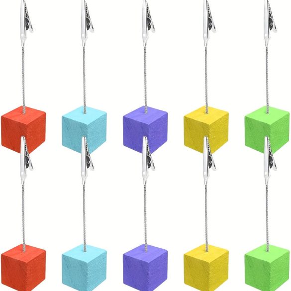 10db fából készült kártyatartó aligátorkapcsokkal