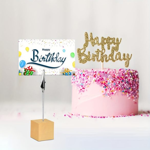 10db fából készült kártyatartó aligátorkapcsokkal