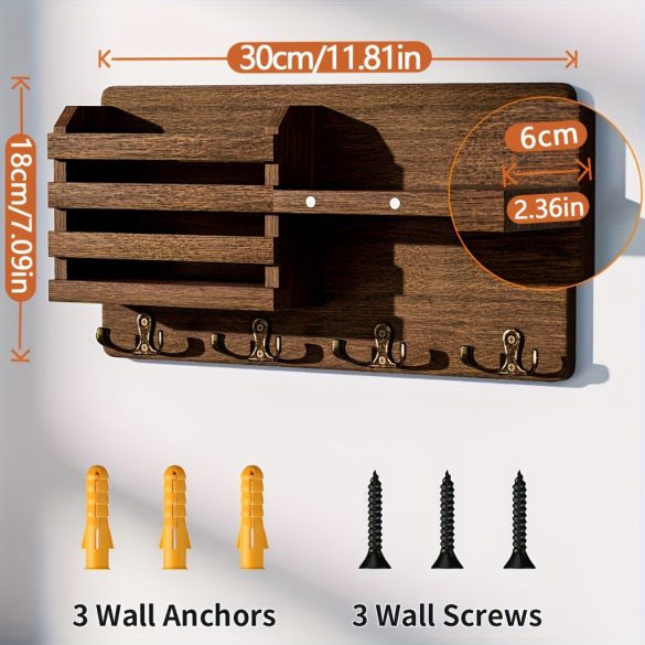 1db Fa Fali Kijelző Keretes Polc