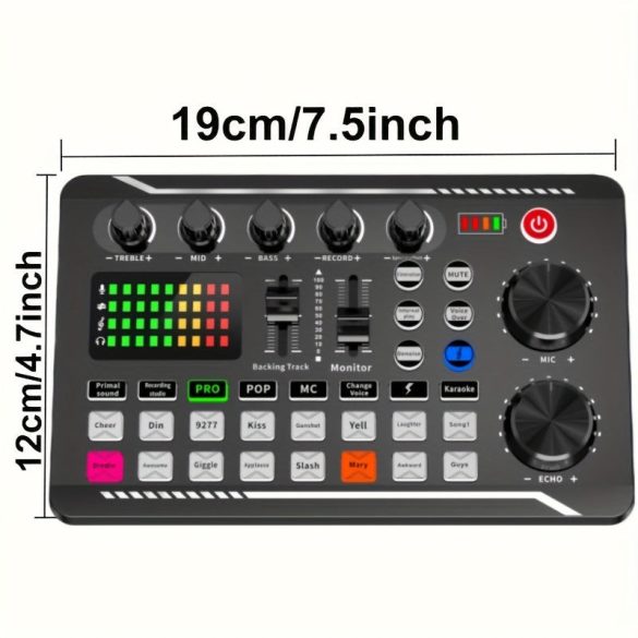 LED hangkeverő pult – multi-effekt audio vezérlés hangerővel, basszussal, track módokkal