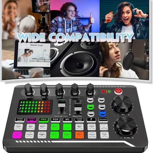 LED hangkeverő pult – multi-effekt audio vezérlés hangerővel, basszussal, track módokkal