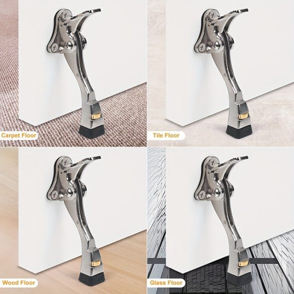 Polírozott fém ajtóütköző állítható magassággal