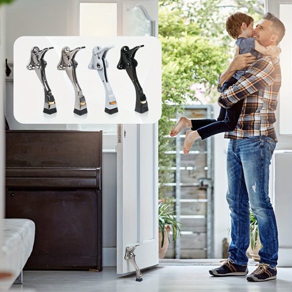 Polírozott fém ajtóütköző állítható magassággal