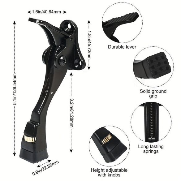 Polírozott fém ajtóütköző állítható magassággal