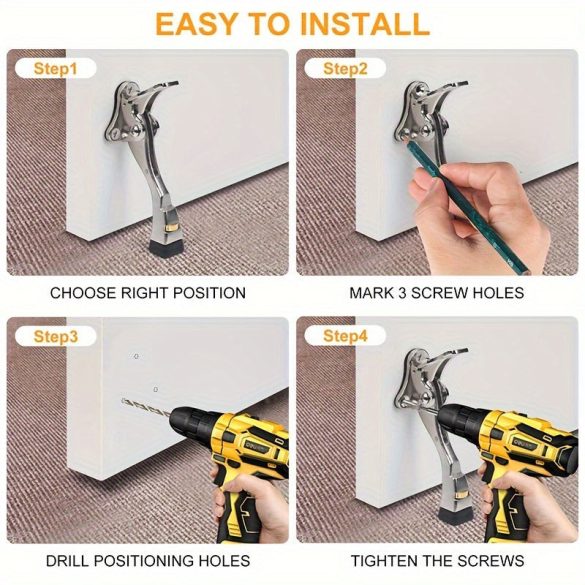 Polírozott fém ajtóütköző állítható magassággal