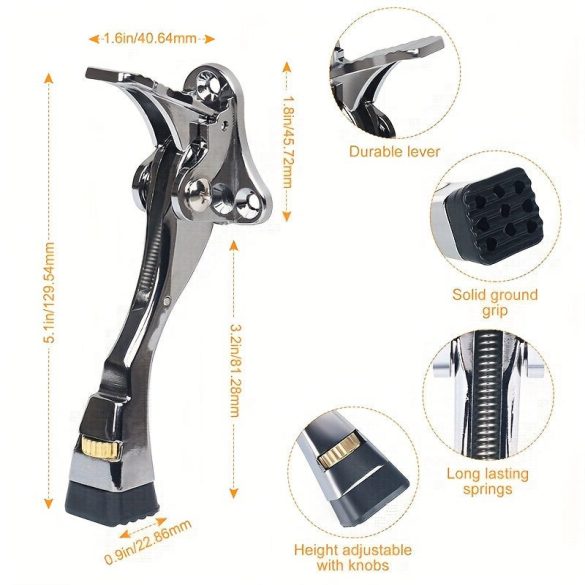 Polírozott fém ajtóütköző állítható magassággal