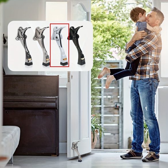 Polírozott fém ajtóütköző állítható magassággal