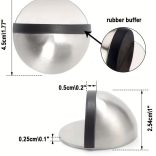 Elegáns Rozsdamentes Acél Félkupola Padlóajtó Stopper Fekete Alappal