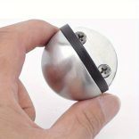 Elegáns Rozsdamentes Acél Félkupola Padlóajtó Stopper Fekete Alappal