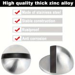 Elegáns Rozsdamentes Acél Félkupola Padlóajtó Stopper Fekete Alappal