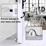 Elegáns Rozsdamentes Acél Félkupola Padlóajtó Stopper Fekete Alappal