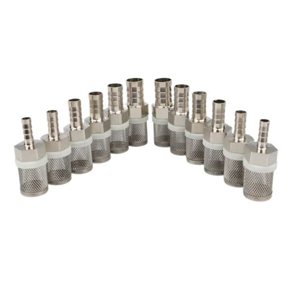 8–20 mm tömlőszűrő – Rozsdamentes acél hálós szűrő, öntözéshez, autómosáshoz, akváriumhoz, vízszivattyú szűréshez.