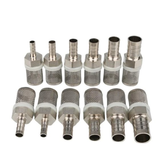 8–20 mm tömlőszűrő – Rozsdamentes acél hálós szűrő, öntözéshez, autómosáshoz, akváriumhoz, vízszivattyú szűréshez.