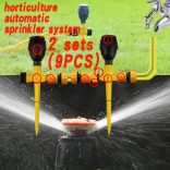 2 készlet kerti gyep automatikus öntözőrendszer 360°-os forgatással