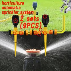   2 készlet kerti gyep automatikus öntözőrendszer 360°-os forgatással