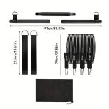 8db Készlet - Pilates Bar Készlet 4 Ellenállási Szalaggal (63.5 KG) 8 részes rózsaszín【63.5 kg】