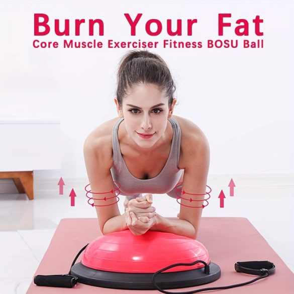 Bosu labda a sebességképzettséghez, egy félkör alakú egyensúlyozó jóga labda fitneszhez és pilateshez. szürke