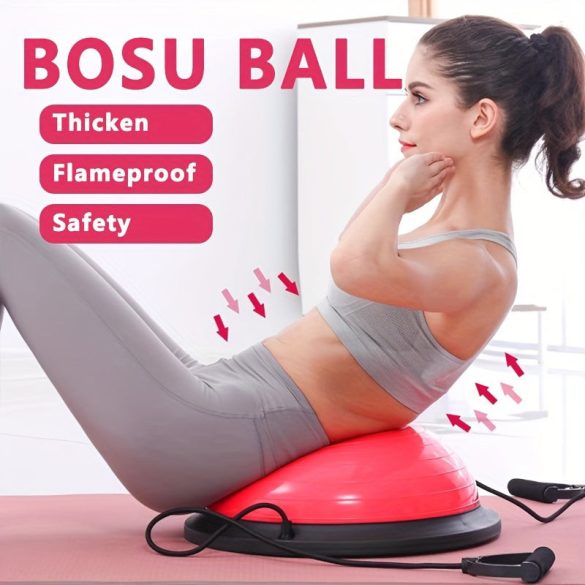 Bosu labda a sebességképzettséghez, egy félkör alakú egyensúlyozó jóga labda fitneszhez és pilateshez. szürke