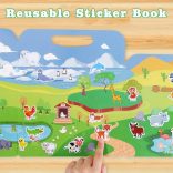 Újrahasználható matricáskönyv, mosható matricák, karácsonyi ajándék felnőtteknek, húsvéti ajándék - tél, újév Állatok