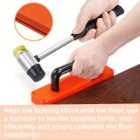 22 darabos fa padló beépítő szerszámkészlet fogantyúval, kopogó blokkal, rugós horoggal, 20 tömítéssel, univerzális padló beépítő készlet