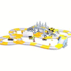   Gyermeknevelő játékok, pályás autó, kis vonat, DIY elektromos pálya, mérnöki autó karácsonyi, halloweeni, hálaadás napi ajándék halloweeni ajándék télre 343 Db