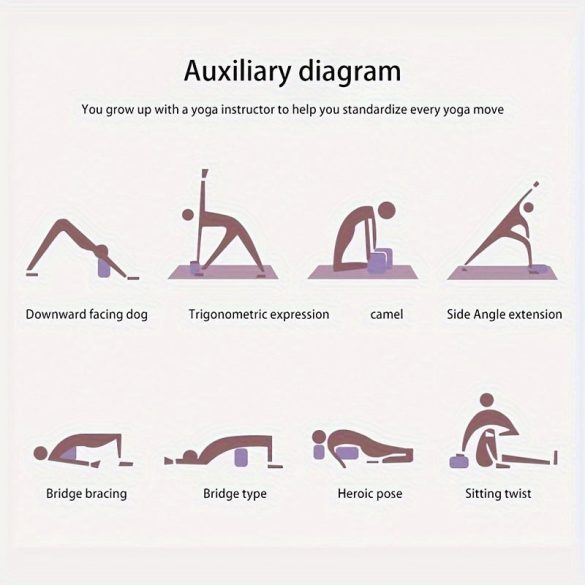 2 db egyszínű jógatégla, csúszásmentes, nagy sűrűségű jógablokkok, alkalmasak testformáláshoz, lábnyomáshoz, jógához és pilateshez Yoga Brick-Lila/2db
