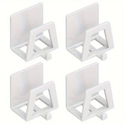   4db Modern Easy Install Öntapadó Fém Trapézúmosó Tároló Állvány fehér - 4 db