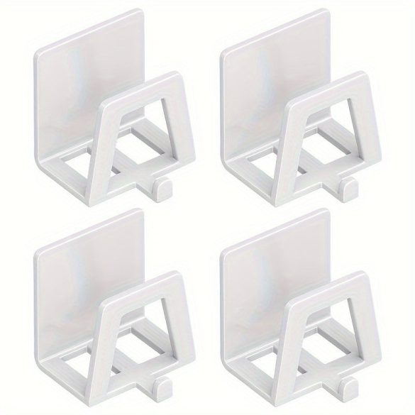 4db Modern Easy Install Öntapadó Fém Trapézúmosó Tároló Állvány fehér - 4 db
