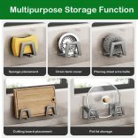 4db Modern Easy Install Öntapadó Fém Trapézúmosó Tároló Állvány fehér - 4 db